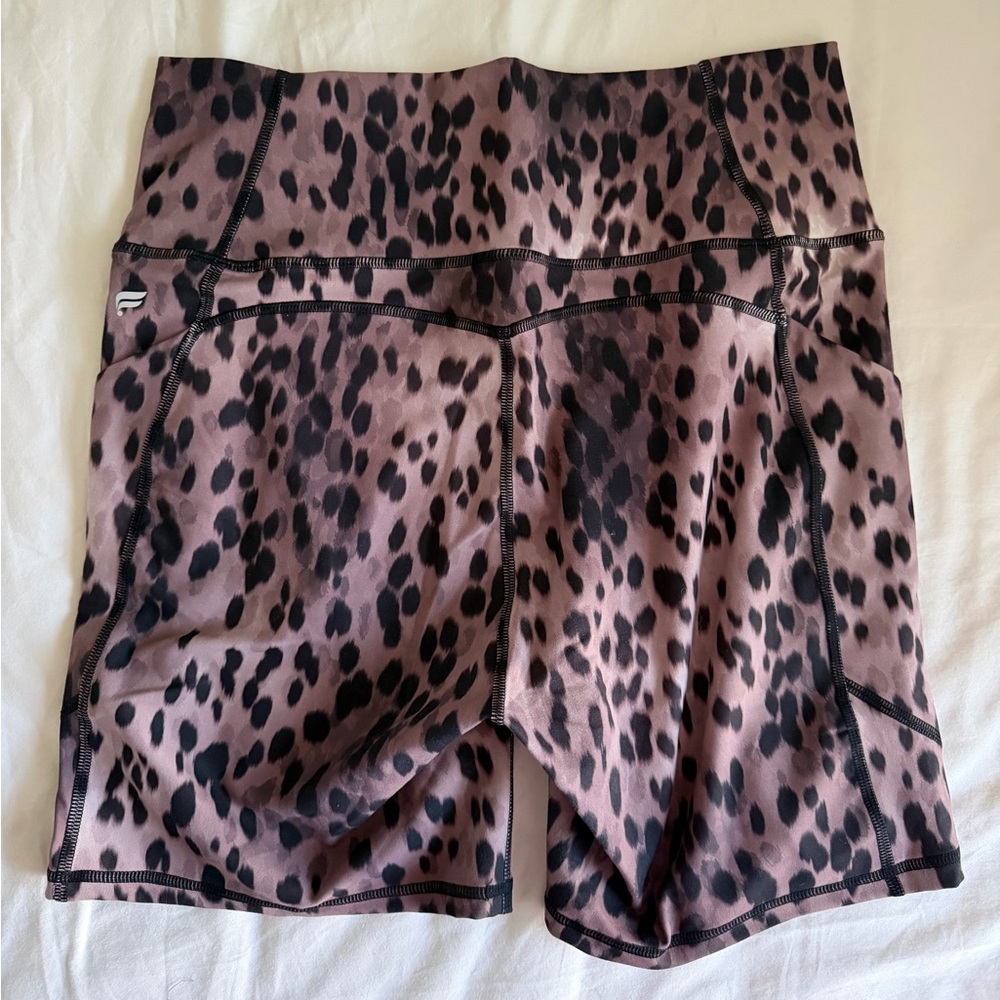 Fabletics Leopard Print Bike Shorts - Picture 2 of 3